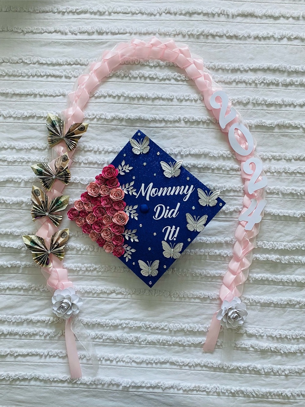 🎓 Handmade Graduation Cap Topper “Mommy Did It!” 2024 💖